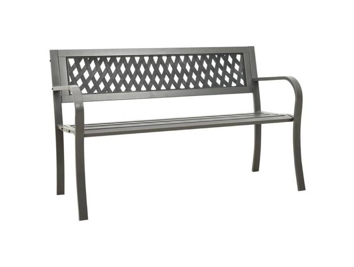 Banc de jardin - - extérieur - acier - gris - résistant aux intempéries@182ldj29l