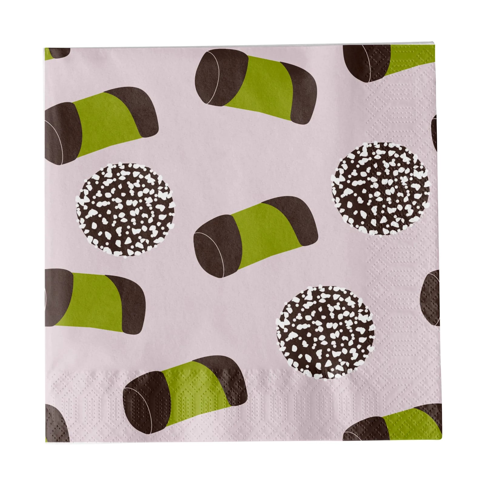 Pluto Design Like a Swede servet Roze-groen-bruin-wit