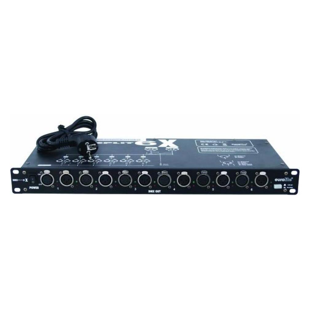 Eurolite DMX Splitter DMX Split 6X 6-Kanal 48,30cm (19") -Bauform (70064820)
