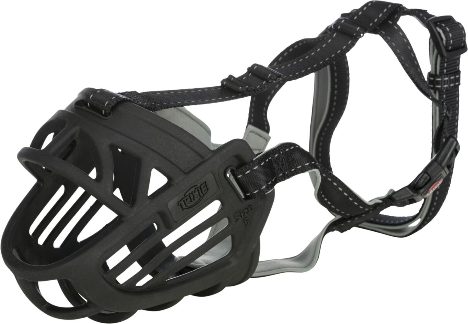 TRIXIE Muzzle Flex Maulkorb, Gummi, L–XL, schwarz