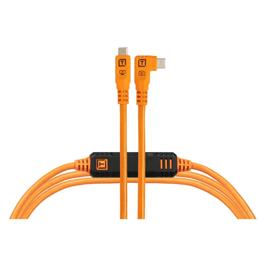 Tether Tools TetherPro Optima 10G USB-C 10' (3m) Straight To Right Hig (3 m, USB 3.2 Gen 2, 100 W) (CUC10RTG2B-ORG)