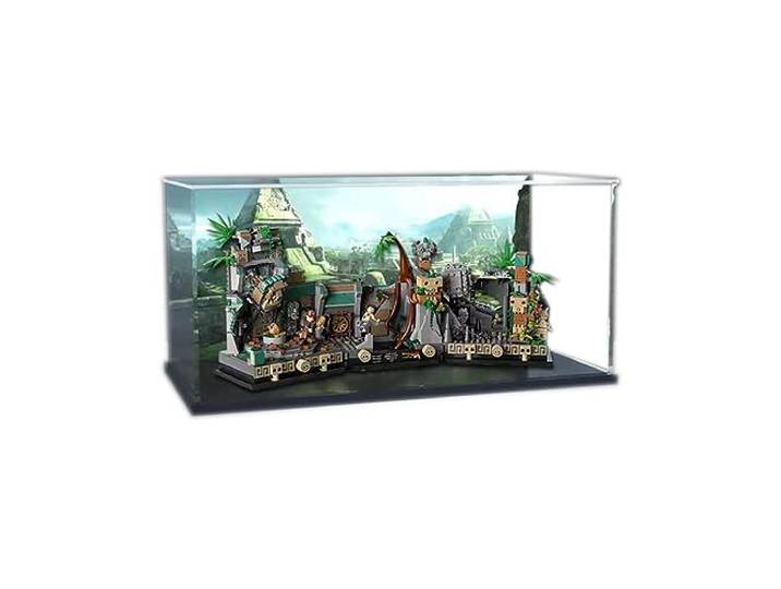 Acryl-Vitrine für Lego Indiana Jones Tempel des goldenen Idols 77015 - Vitrine, Schützen und Dekorieren Modell mit staubdichter Aufbewahrung (Hintergrund C)