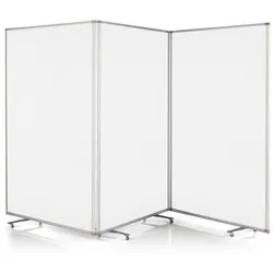 Magnetoplan Raumteiler Trennwand Large mit Acryloberfläche 3teilig mobil - faltbar - Laufrollen - 361x180x37cm (BxHxT)
