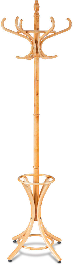 costway Solid Wood Freestanding 12 - Hook Coat Rack Natural 186cm H X 51cm W X 51cm D