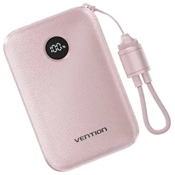 Vention POWER BANK USB 10000MAH 22.5W/PINK FKAP0-C (10000 mAh, 22.50 W, 22.50 Wh), Powerbank, Pink