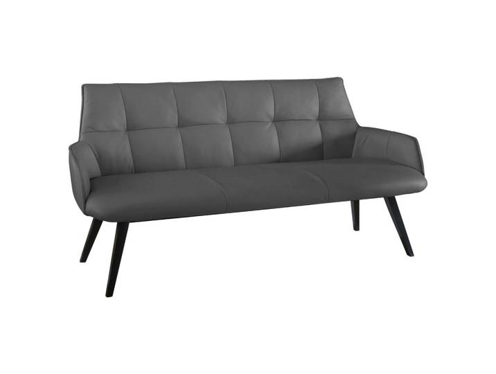 Novel Sitzbank, Anthrazit, Holz, Echtleder, Color-Finish-Leder, Rauleder, Buche, massiv, 3-Sitzer, 160x89.5x64 cm, Fsc, Lederauswahl, Esszimmer, Bänke, Sitzbänke