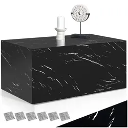 tectake® Couchtisch, minimalistisches Design, keine Montage, inkl. Bodenschoner, Belastbarkeit 45 kg