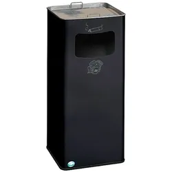 PROREGAL Klassischer Kombiascher eckig | HxBxT 66,5x26x26cm | Verzinkter Stahl | Anthrazit | Mülleimer Aschenbecher Abfalleimer