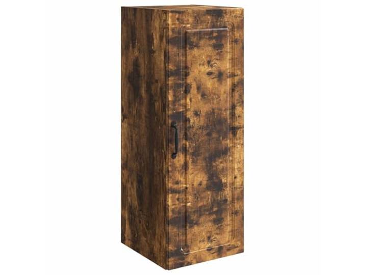 KUPTYERFG Wandschrank Geräucherte Eiche 33x34,5x90 cm Holzwerkstoff Platzsparende Wandmontage für Flur und Wohnzimmer mit verstellbaren Regalböden und robuster Holzwerkstoff-Oberfläche.