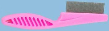 Happy Pet Pantry Premium Pet Flea Comb For Dogs & Cats Fine Tooth Pet Grooming Comb For Flea Removal & Deshedding pink