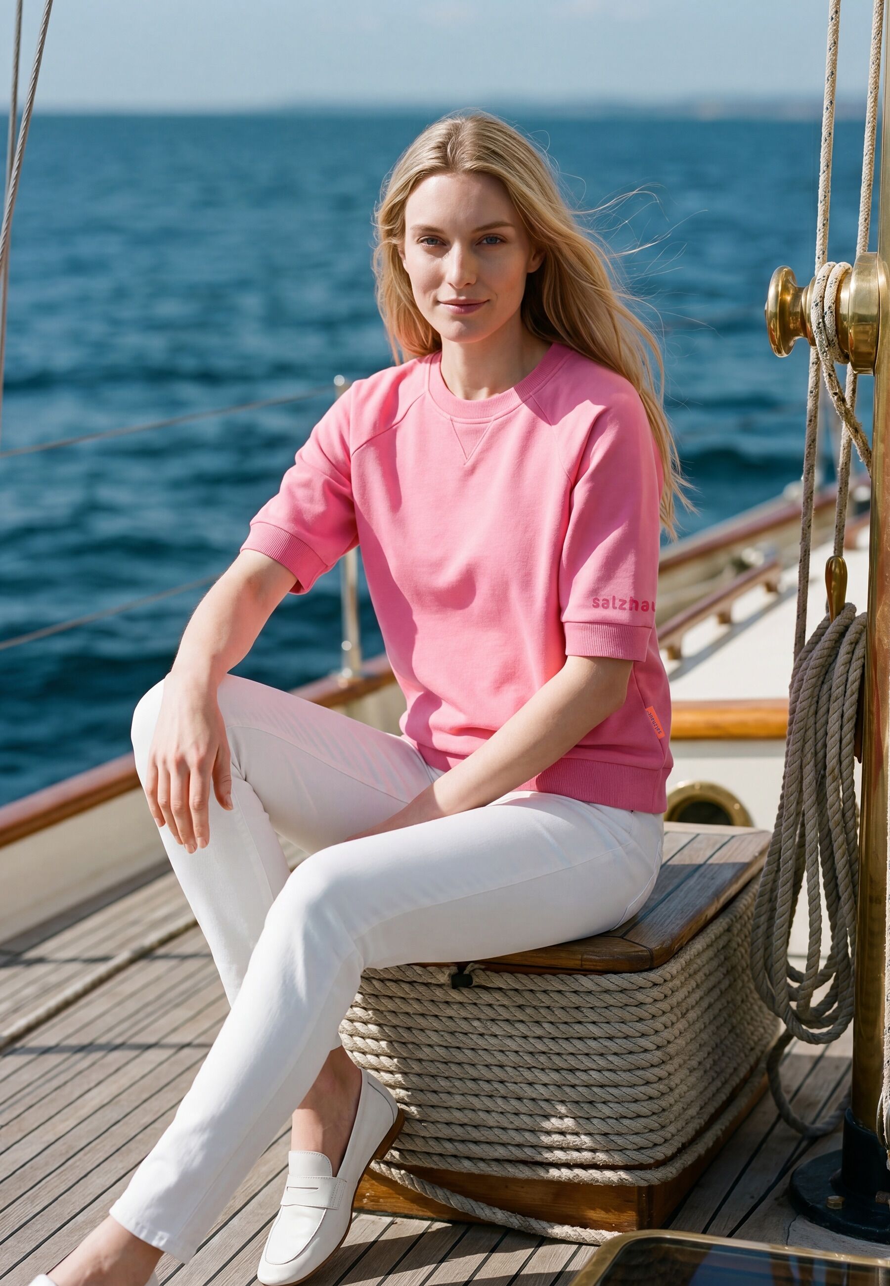 T-Shirt SALZHAUT "Shirt BAFF", Damen, Gr. S, rosa (blossom), Obermaterial: 95% Baumwolle CO. 5% Elasthan EL., Shirts T-Shirt