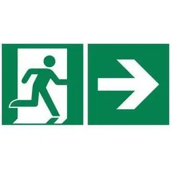 Neutralware Hinweisschild Rettungsweg rechts 30x15cm Hart-PVC