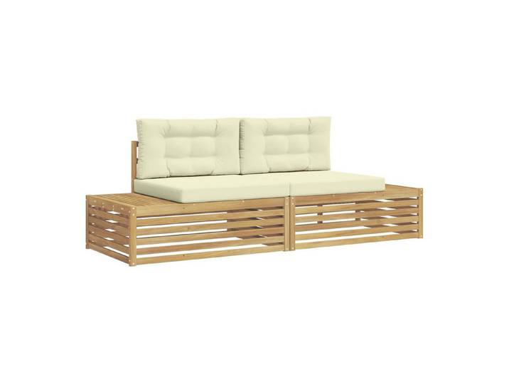 vidaXL Sofaelement 2 stk. Outdoor-Sofagarnitur Weiß (2 St)