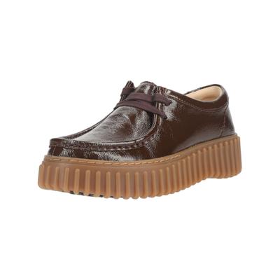 Schnürschuh CLARKS "Clarks Halbschuhe Leder", Damen, Gr. 39,5, braun (dunkelbraun), Leder, Schuhe Schnürschuh