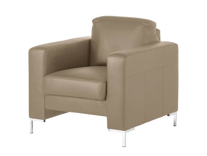 Sessel Beige/Taupe Lederart: Pigmentiertes Leder Material: Echtleder Muster: Unifarben 90 x 81 x 90cm