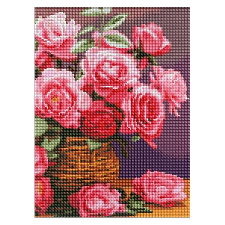 Ideyka Diamond Painting Bunte Rosen 30 x 40 mit Rahmen (AMO8174)
