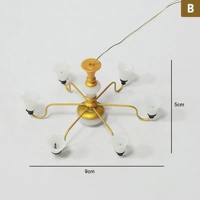 Uplifted Finds Cyber Luxe LED Dollhouse Chandelier   3V Miniature Ceiling Light   Executive Model & Studio Sanctuary Decor b