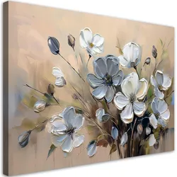WANDBILD graue blumenstrauß abstraktion