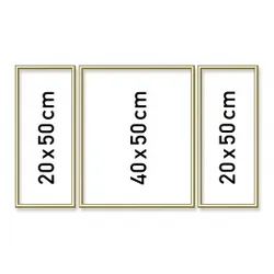 3 Alurahmen Gold Tryptichon 50 x 80 cm – Malen nach Zahlen Zubehör