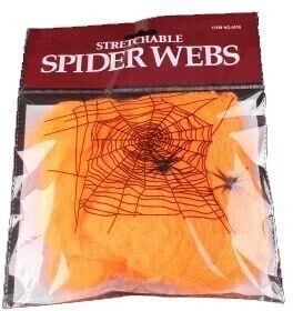 Inspired Living Stretchy Halloween Spider Web Decoration For Haunted Houses And Parties orange 240g