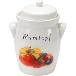 Nik. Schmitt & Sohn Rumtopf Obstdekor, Vorratsbehälter, Weiss