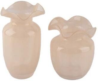 Aria Home Fleurine Colored Glass Goblet Table Vase Decor Set of 2