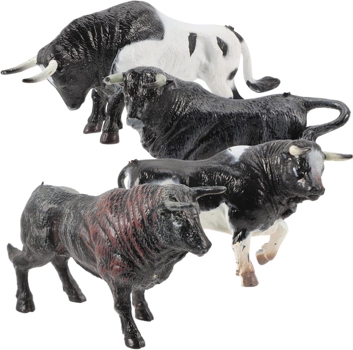 Realistische Miniatuur Koe Ornamenten - Gekleurde Koe Beeldjes voor Bureau Decoratie - 8,5 x 3,5 cm