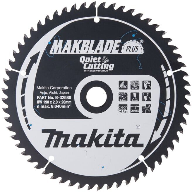 Makita Makblade + lame de scie 190x20x60Z (B-32580) (B-32580)