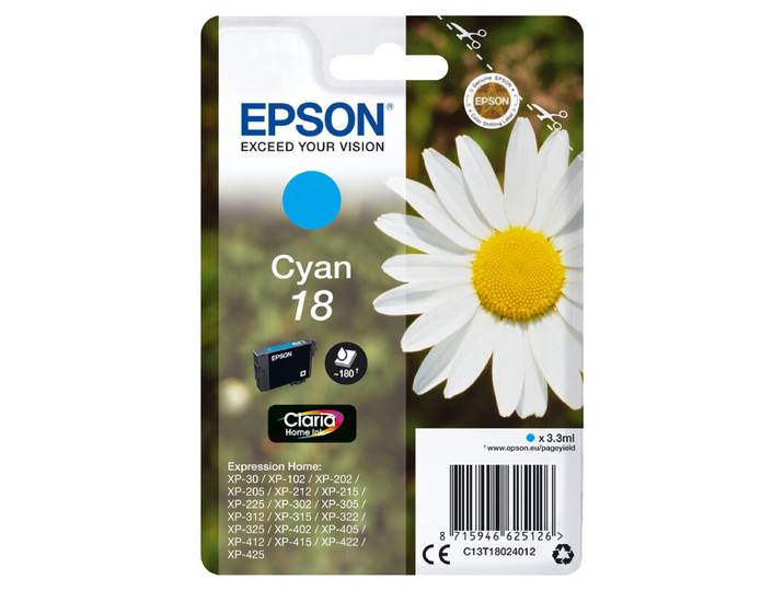 Epson Daisy Singlepack Cyaan 18 Claria Home inkt