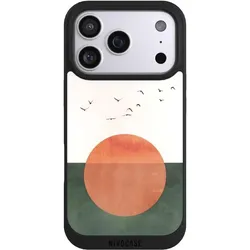 Nivocase Handyhülle für Apple iPhone 17 Pro Hülle NIVOpure Case Schwarz Sonnenschein Sonnenuntergang Vogel (Apple iPhone 17 Pro), Smartphone Hülle, Schwarz