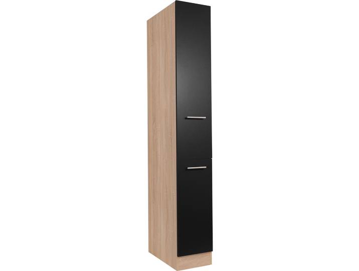 Apothekerschrank MERLE Schwarz/Eichefarben