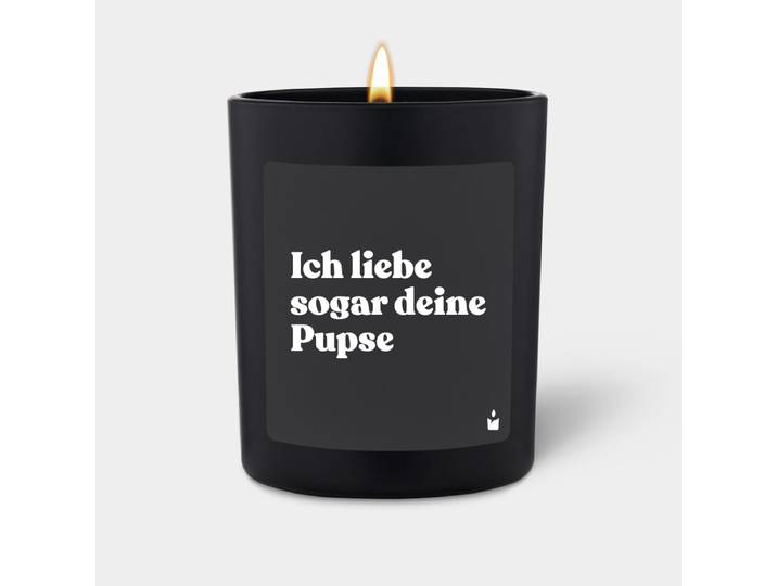 Duftkerze Schwarz Woody Ich liebe sogar deine Pupse