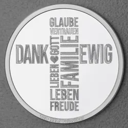 Silbermedaille 1oz "Wortkreuz" Gravurmedaille