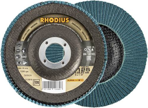 Rhodius 211518 LSZ F3 Fächerschleifscheibe Körnung (num) 120 Edelstahl, Stahl 10St.