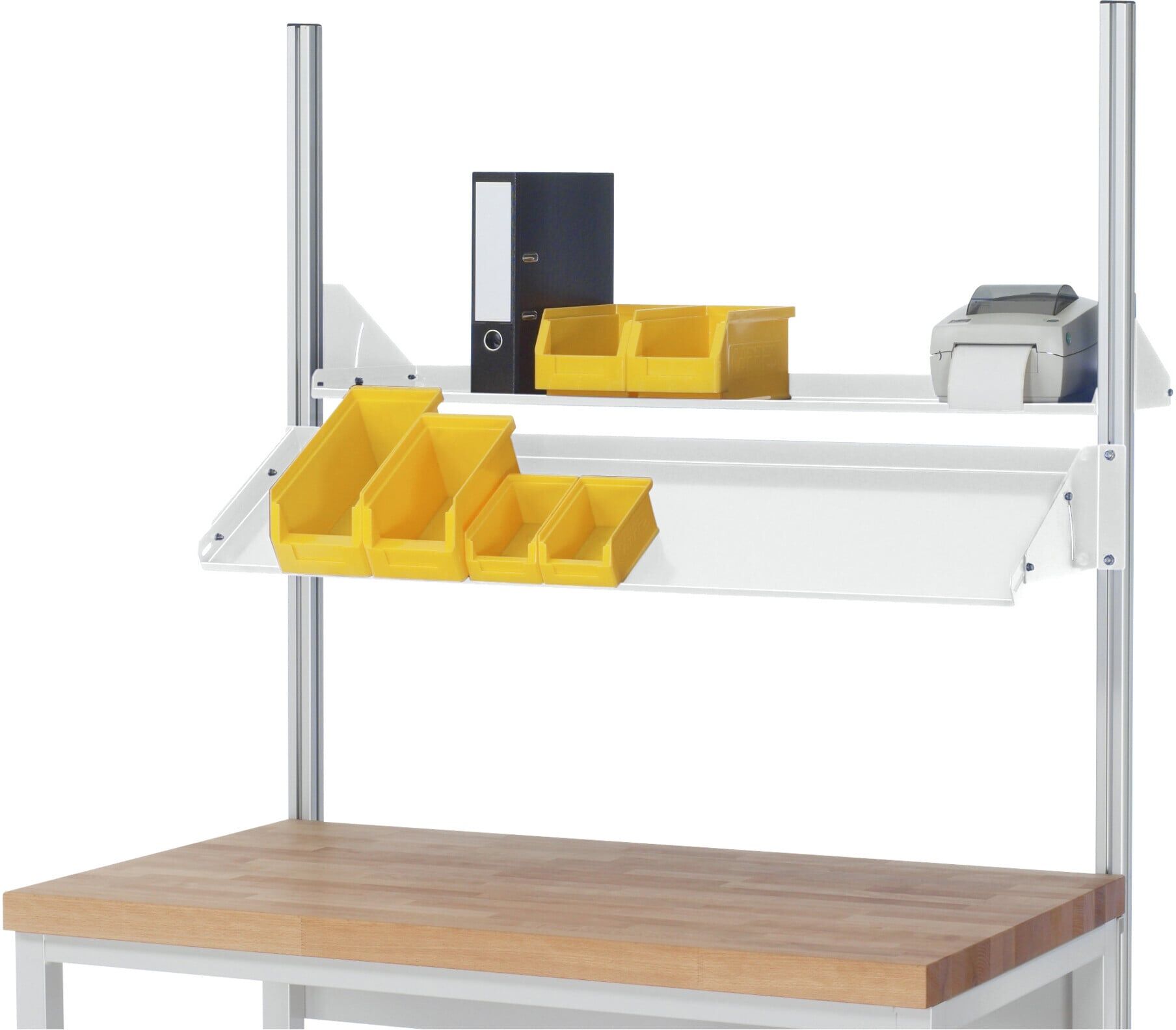 Rau Metallablage neigbar E, B1800(1680)xT300xH160mm, RAL7035 (E-AB1800-300.12)