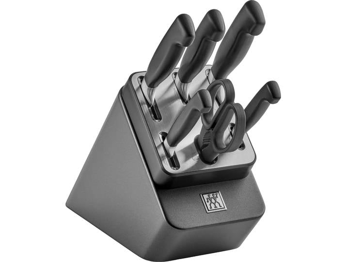 Messerblock ZWILLING **** VIER STERNE , grau (anthrazit), Messerblöcke, Messerblock, Made in Germany, selbstschärfender Messerblock, Sonderschmelze