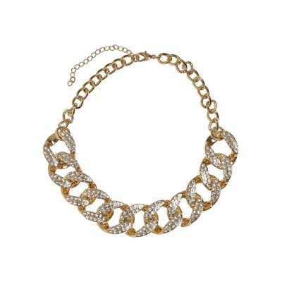 Edelstahlkette URBAN CLASSICS "Urban Classics Unisex Statement Necklace", gold, Halsketten, Herren, onesize, Baumwolle, Edelstahlkette