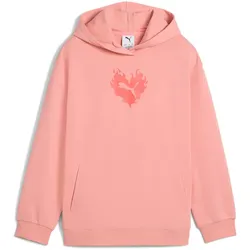 PUMA Flaming Love French Terry Hoodie Mädchen 18 - pink fruit 176