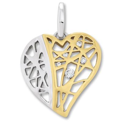 Herzkette ONE ELEMENT "Halskette - Herzkette mit Zirkonia Herz und Anhänger aus 925", silber, Halsketten, Damen, Silber 925 (Sterlingsilber), Herzkette, Herz mit Bedeutung – eine feine Geschenkidee für viele Anlässe
