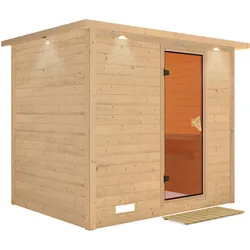 Karibu Sauna Sonara -Ohne Ofen-Inkl. Dachkranz
