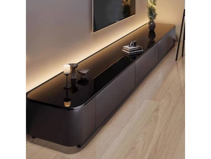 Meuble TV de sol 200 cm pour appartement, meuble TV d'appoint, meuble de salon pour écran, supports de panneaux pour chambres