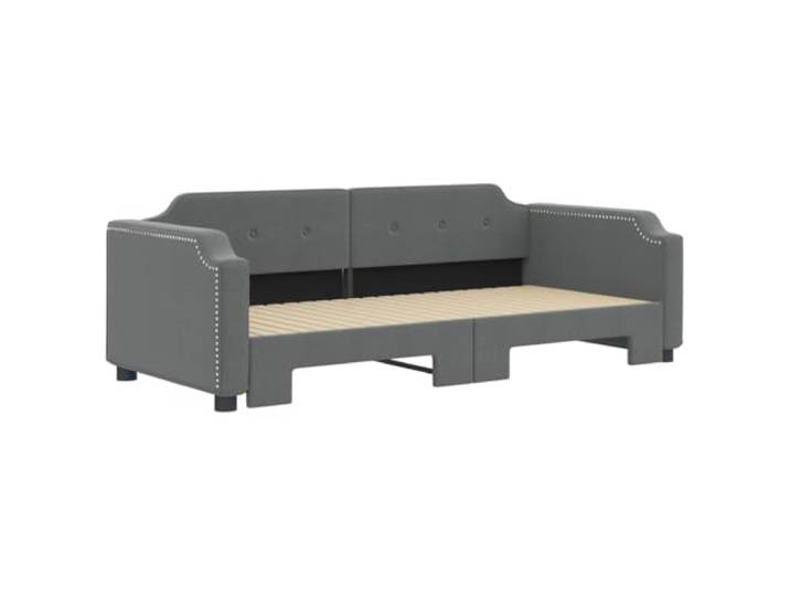 KTHLBRH Schlafsofa 2-in-1, Dunkelgrau, 100 x 200 cm Atmungsaktiver Stoff, Struktur aus Holz und Metall, Gäste, Wohnzimmer