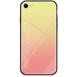 Schutzhülle für iPhone 7 Gardient Glashülle Cover Case Hülle Tasche Bumper GELB