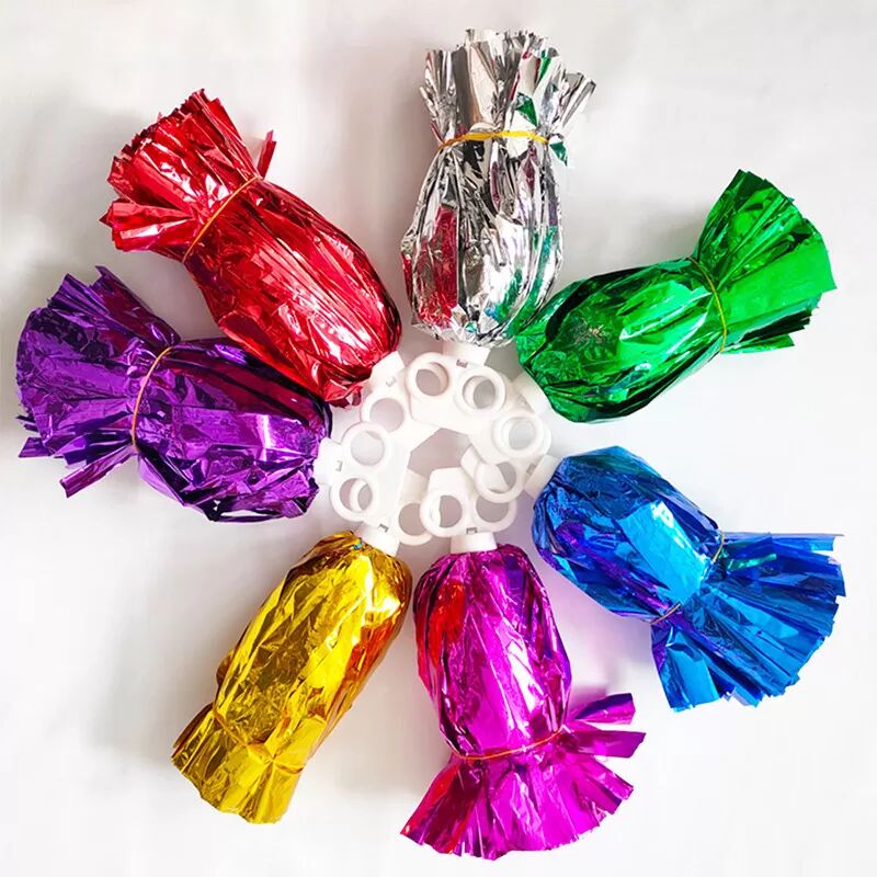 INF Pompons de Cheerleading, Grands Pompons Métalliques à Double Tête de 32 cm Rouge