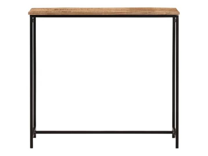 MNCVXAXG Konsolentisch 80 x 30 x 74 cm Massivholz Mango und Eisen Stabile Platte, Eisenfüße, Maserung, Montage erforderlich, Eingang