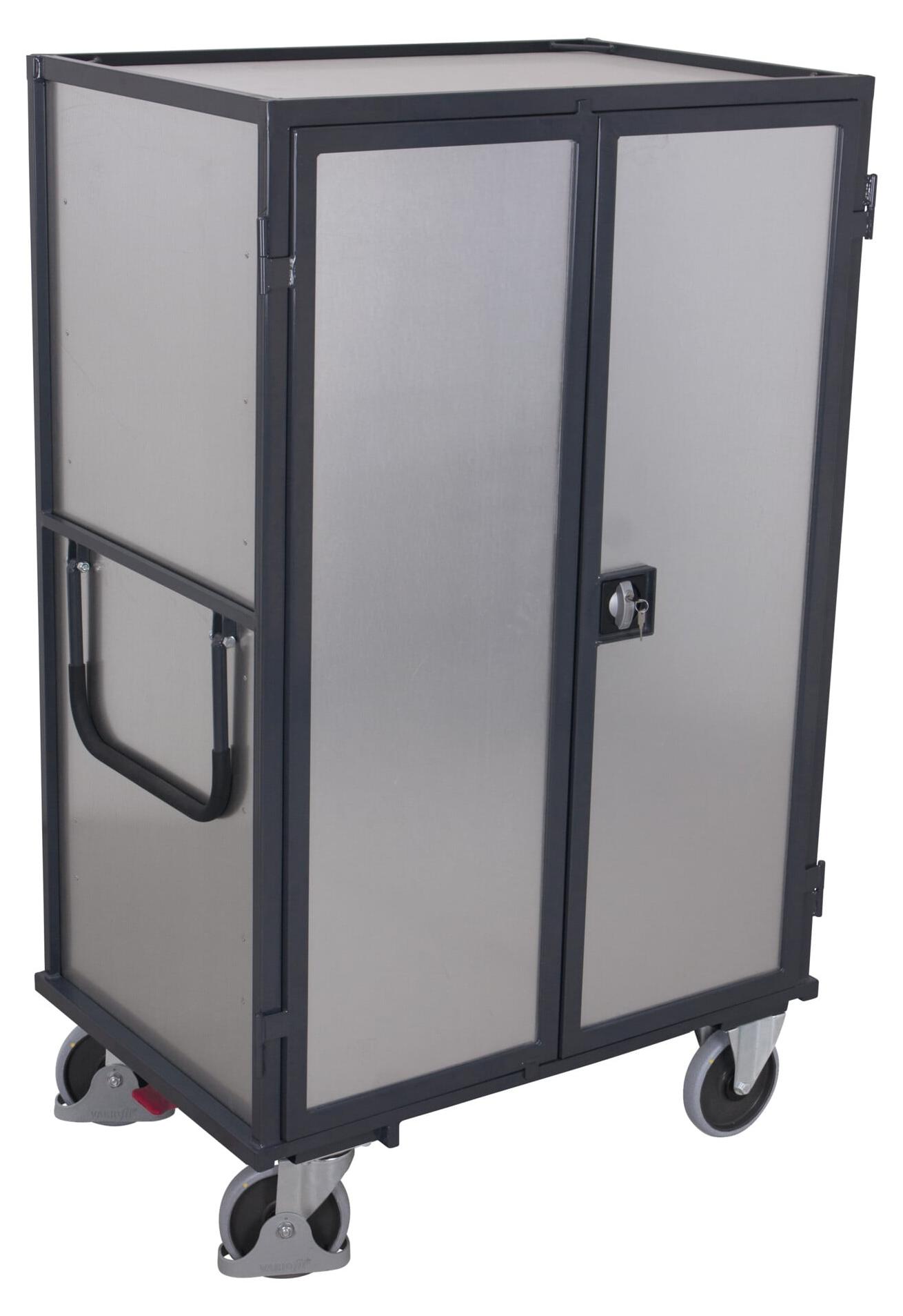 VARIOfit ESD Etagenwagen fest verschweißt 1.045 x 685 mm Stahlblechwände Doppelflügeltür