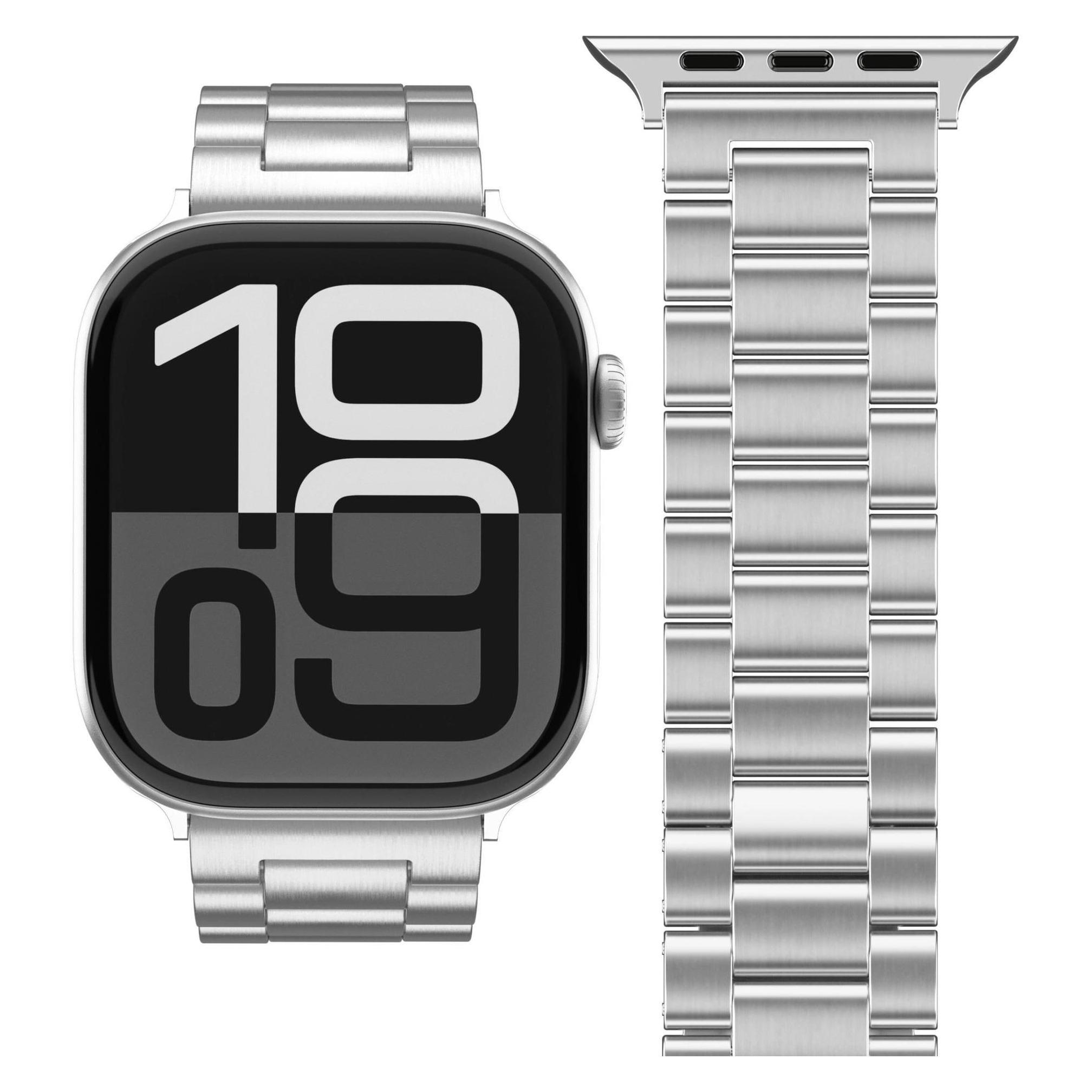 Vonmählen Link Bracelet 2 silber 40 / 41 / 42 mm (40 mm, 41 mm, 42 mm, Edelstahl) (AWS00201)