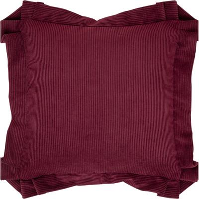 Dekokissen PAD "CASUALLY", rot (bordeaux, cord unifarben), B:45cm L:45cm, Polyacryl, Polyester, Dekokissen_Sitzkissen_Kissenhüllen, Umlaufender Volant – das Extra, das begeistert
