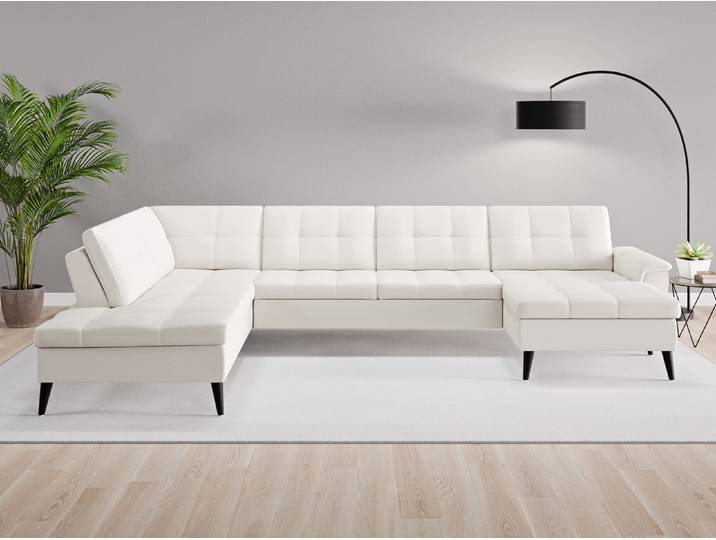 Wohnlandschaft Rio Nr. 1 rechts - Beige/Braun (Cremeweiß) - Softwolle