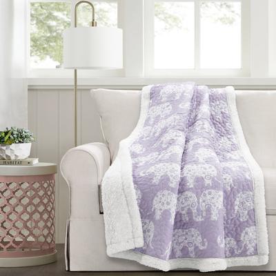 Taylor & Olive Amelia Blue Elephant Throw Blanket